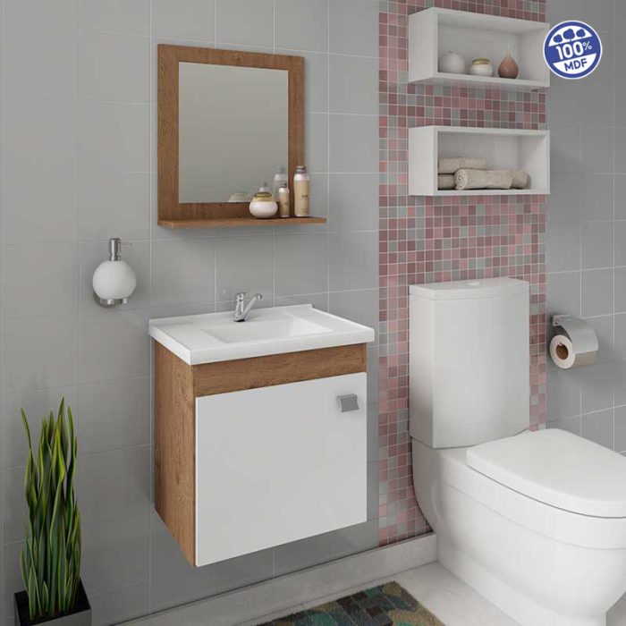 KIT ÍRIS Gabinete Banheiro 44cm