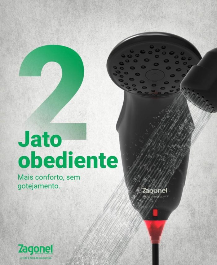 Zagonel Ducha Sublime Black - Imagem 3
