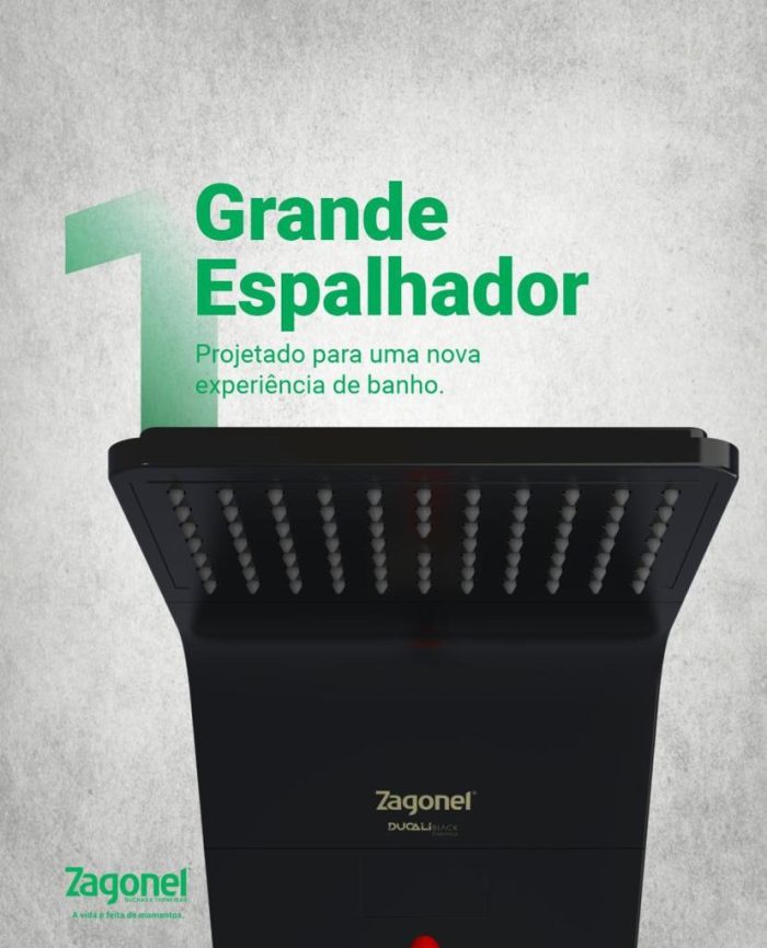 Zagonel Ducha Ducali Black - Imagem 5