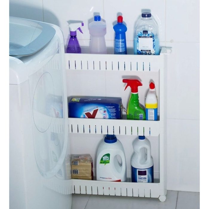 Armário Organizador Móvel Multiuso Branco C/ 3 Prateleira - Imagem 8