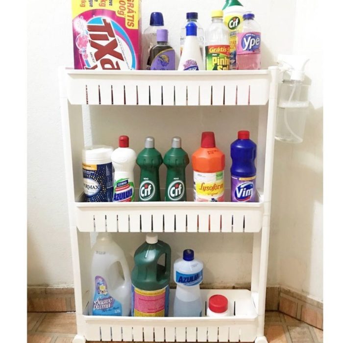 Armário Organizador Móvel Multiuso Branco C/ 3 Prateleira - Imagem 6
