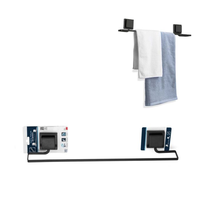 3M Porta Toalha De Banho Preto Piatina