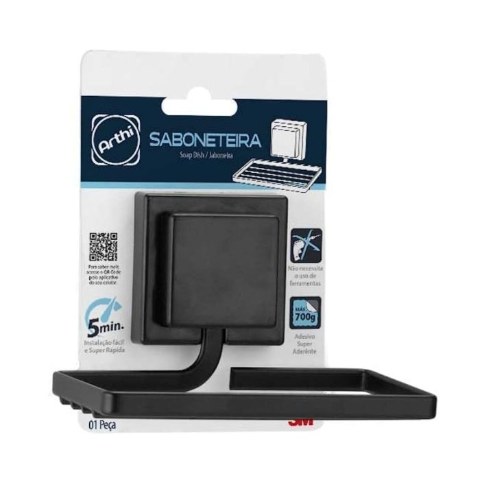 3M Saboneteira Preta Piatina