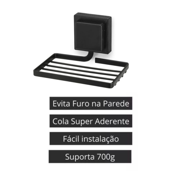 3M Saboneteira Preta Piatina - Imagem 3