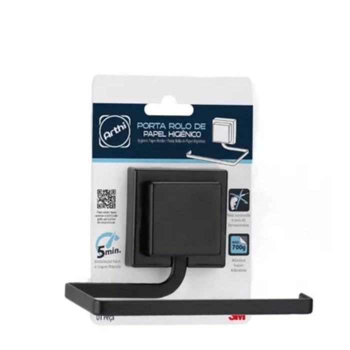 3M Suporte Papel Higiênico Piatina Preto Fosco