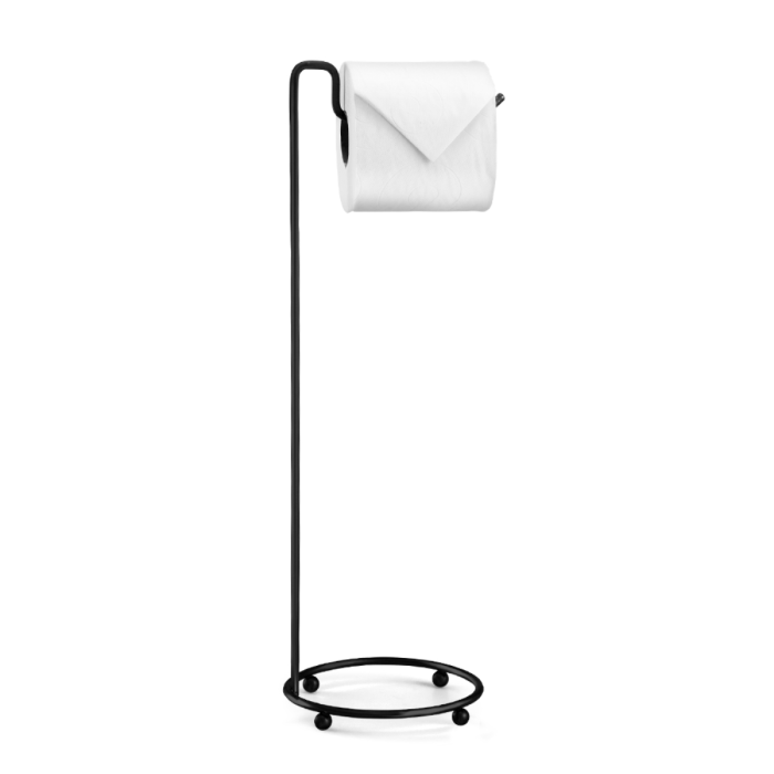 Suporte Para Chão Para Papel Higiênico Preto - Imagem 2