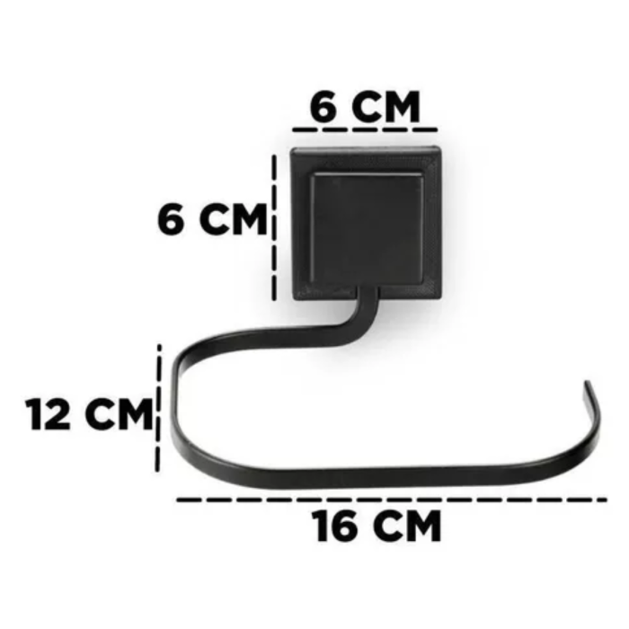3M Porta Toalha De Rosto Preto Piatina - Imagem 3
