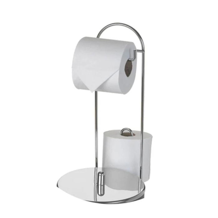 Suporte De Chão Para Papel Higiênico Com Cesto De Lixo Black Arthi - Imagem 5