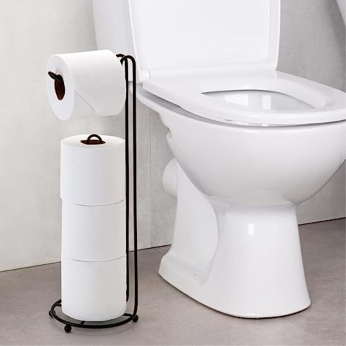 Porta Papel Higiênico Triplo De Chão Black - Imagem 3