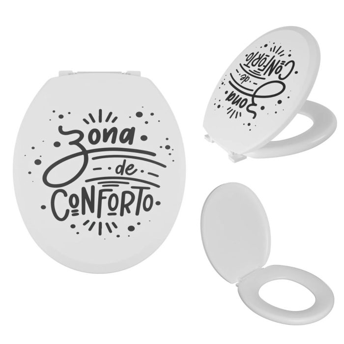 Assento Tampa de Vaso Almofadado Oval Com Frase “Faça Bem Feito” - Imagem 5